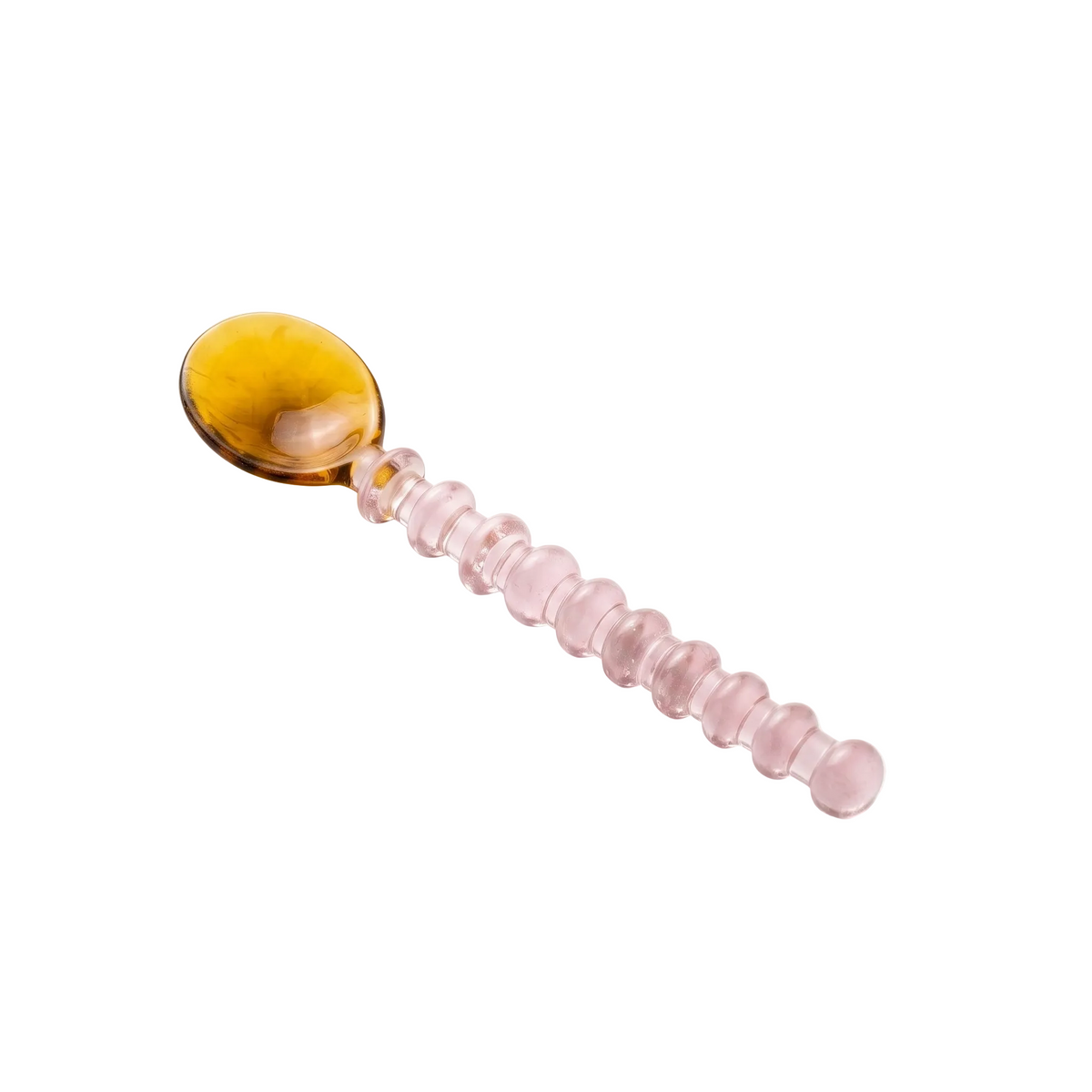 Amber & Pink Beaded Glass Spoon | Borosilicate Glass - Casa Amarosa