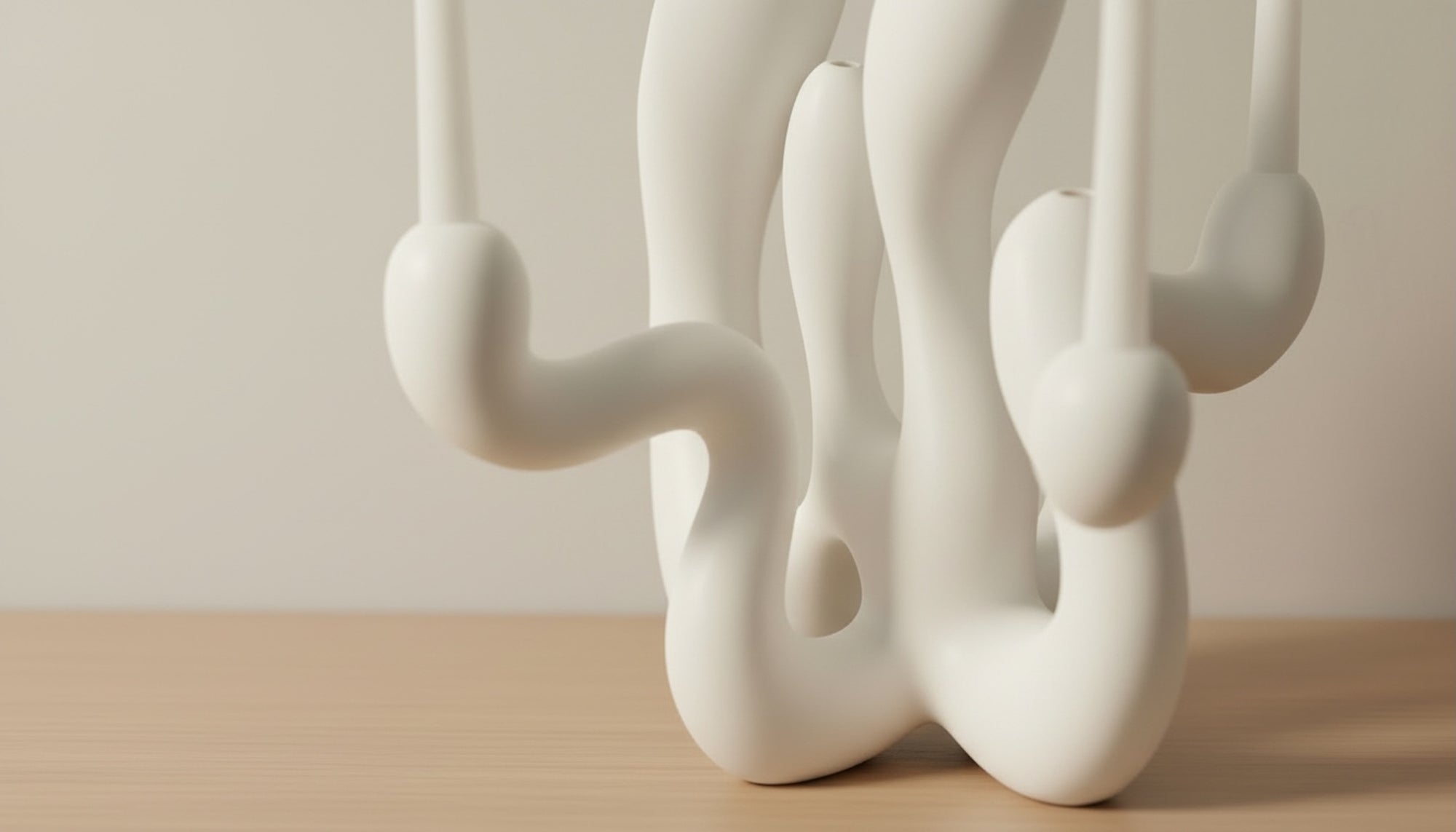 Hold the Light Sculptural Candleholder - White