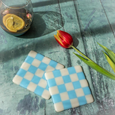 10cm Chequered Dual Coloured Coaster image 2