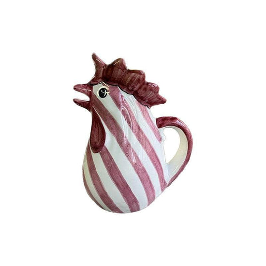Pink Striped Rooster Carafe