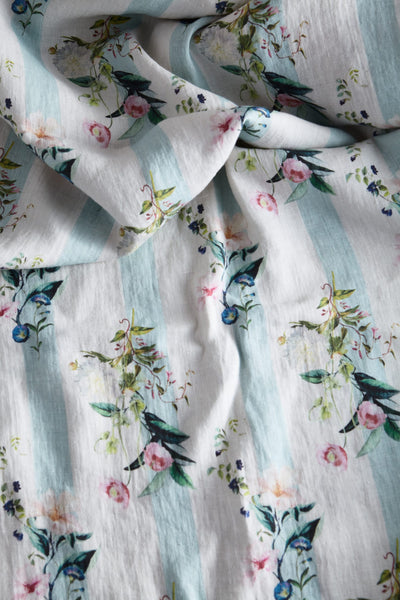 Flora Stripe Linen Tablecloth