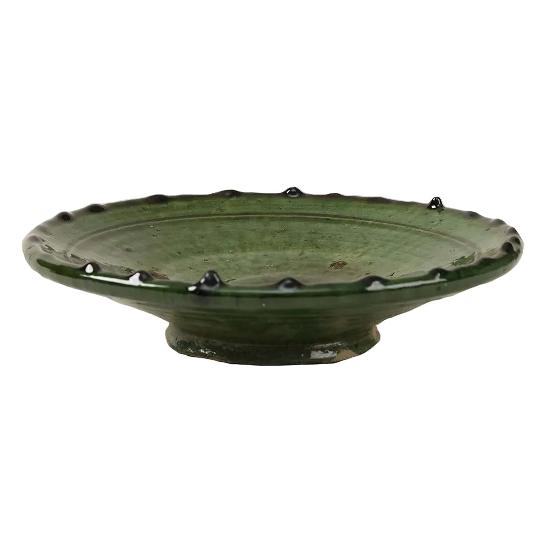 Vintage Tamegroute Green Side Plate / Dinner Plate