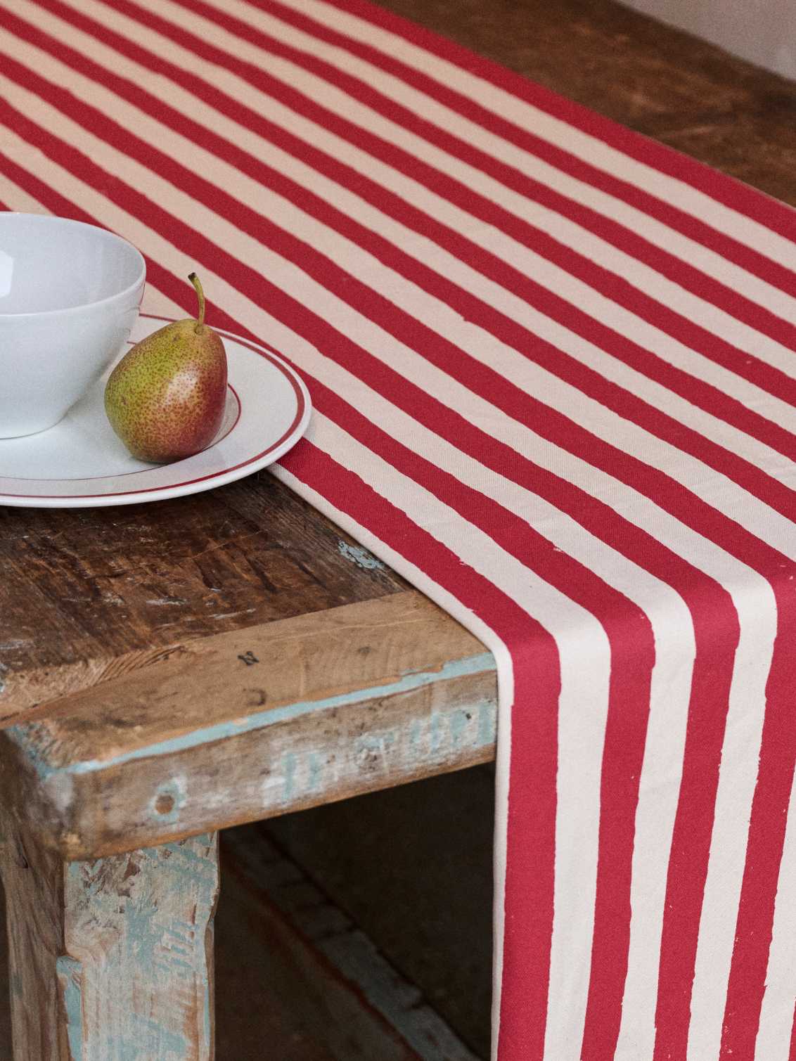 Christmas Red Stripe Table Runner
