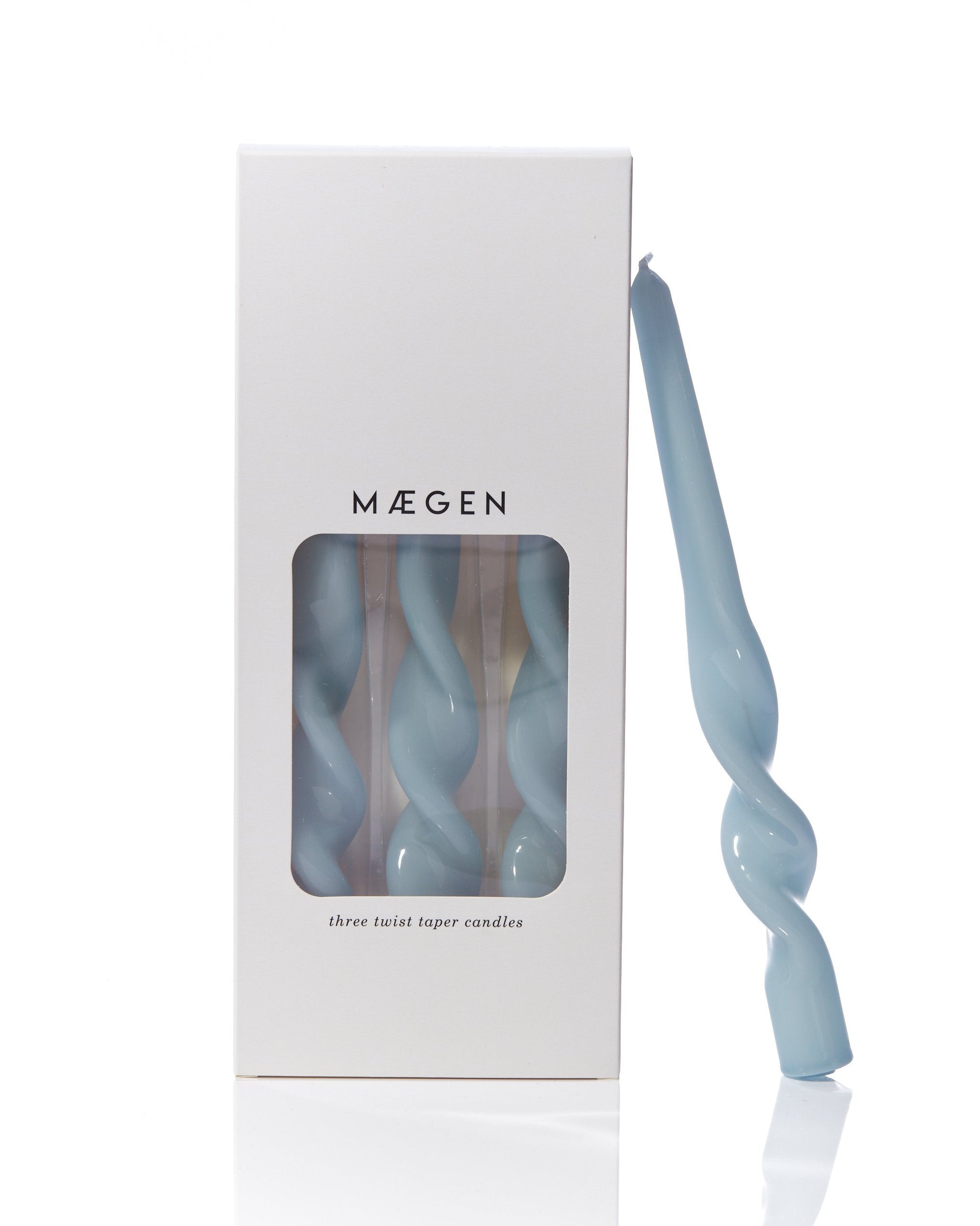 Twisted Taper Candle - Cornflower Blue 3 pack