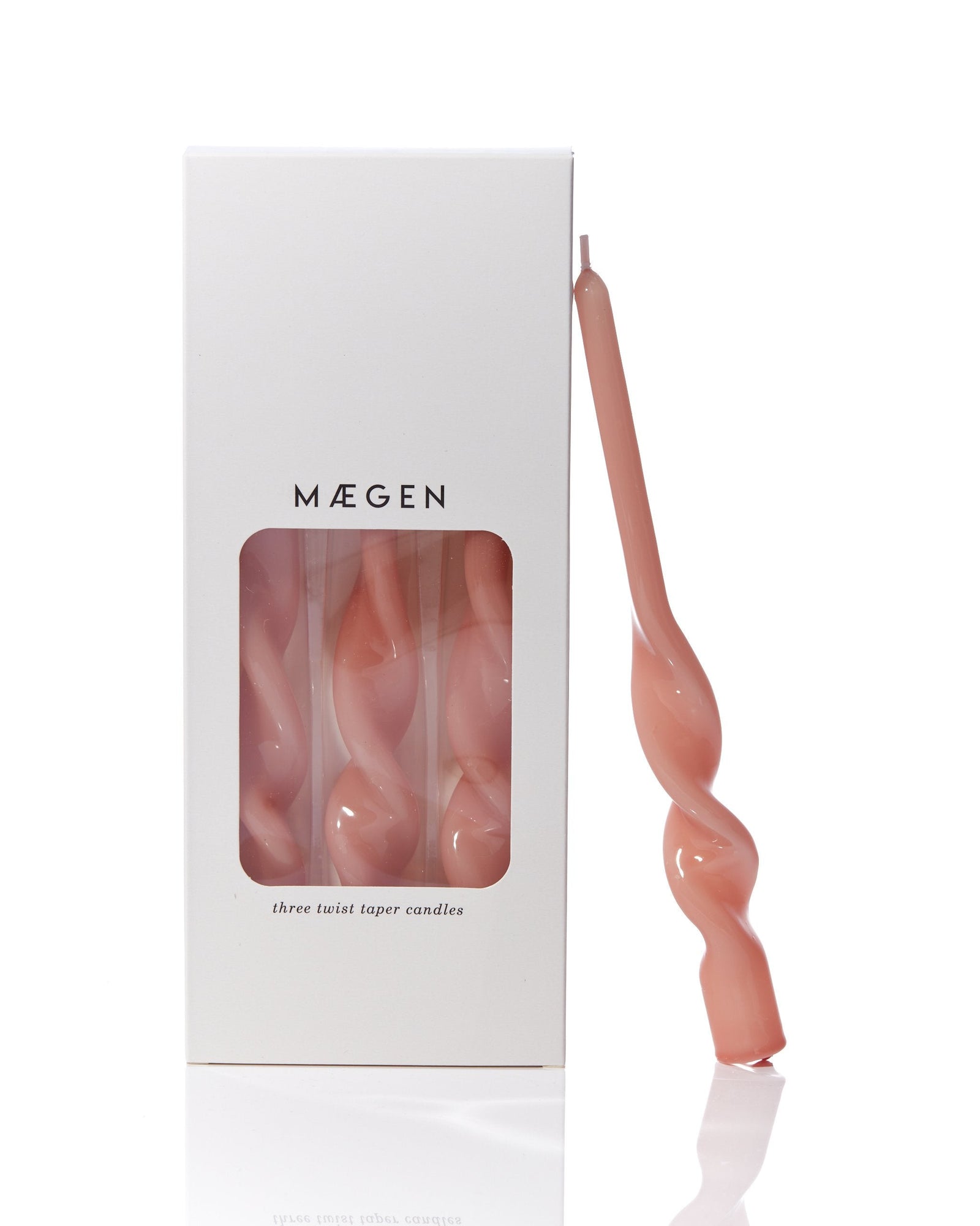 Twisted Taper Candle - Plaster Pink 3 pack