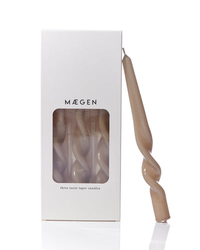 Twisted Taper Candle - Mink 3 pack