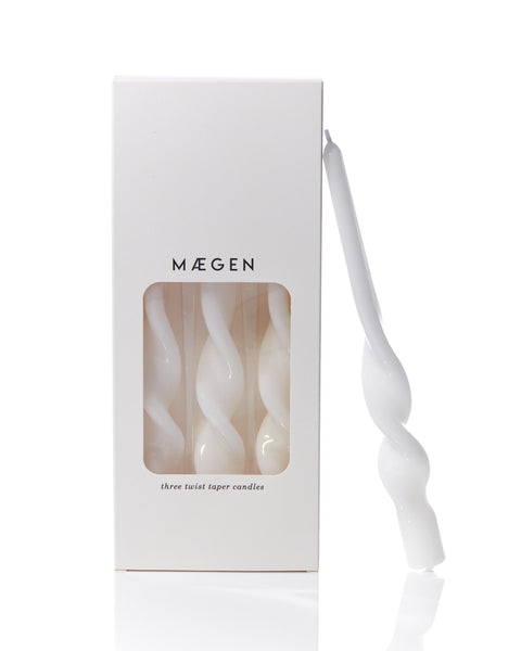 Twisted Taper Candle - Ice White 3 pack