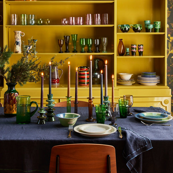 Egyptian Glass Candleholders Green