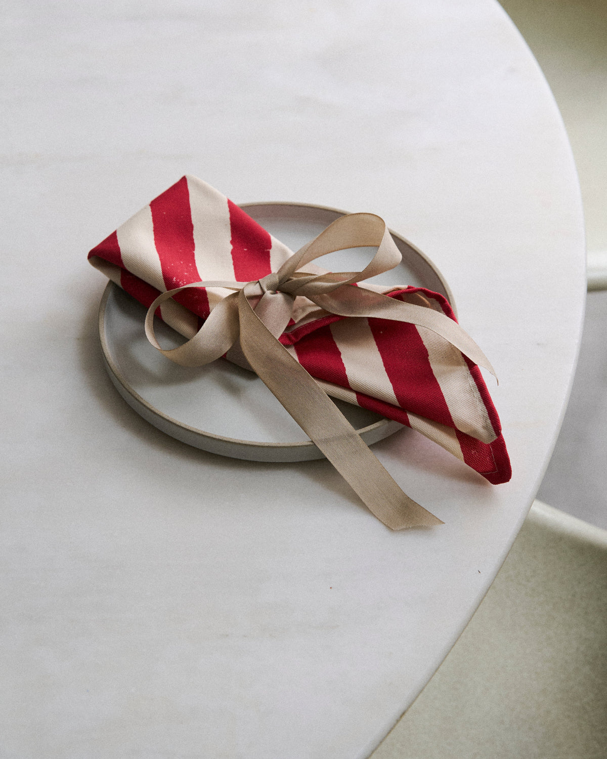 Christmas Red Stripe Napkins (Set Of Four)