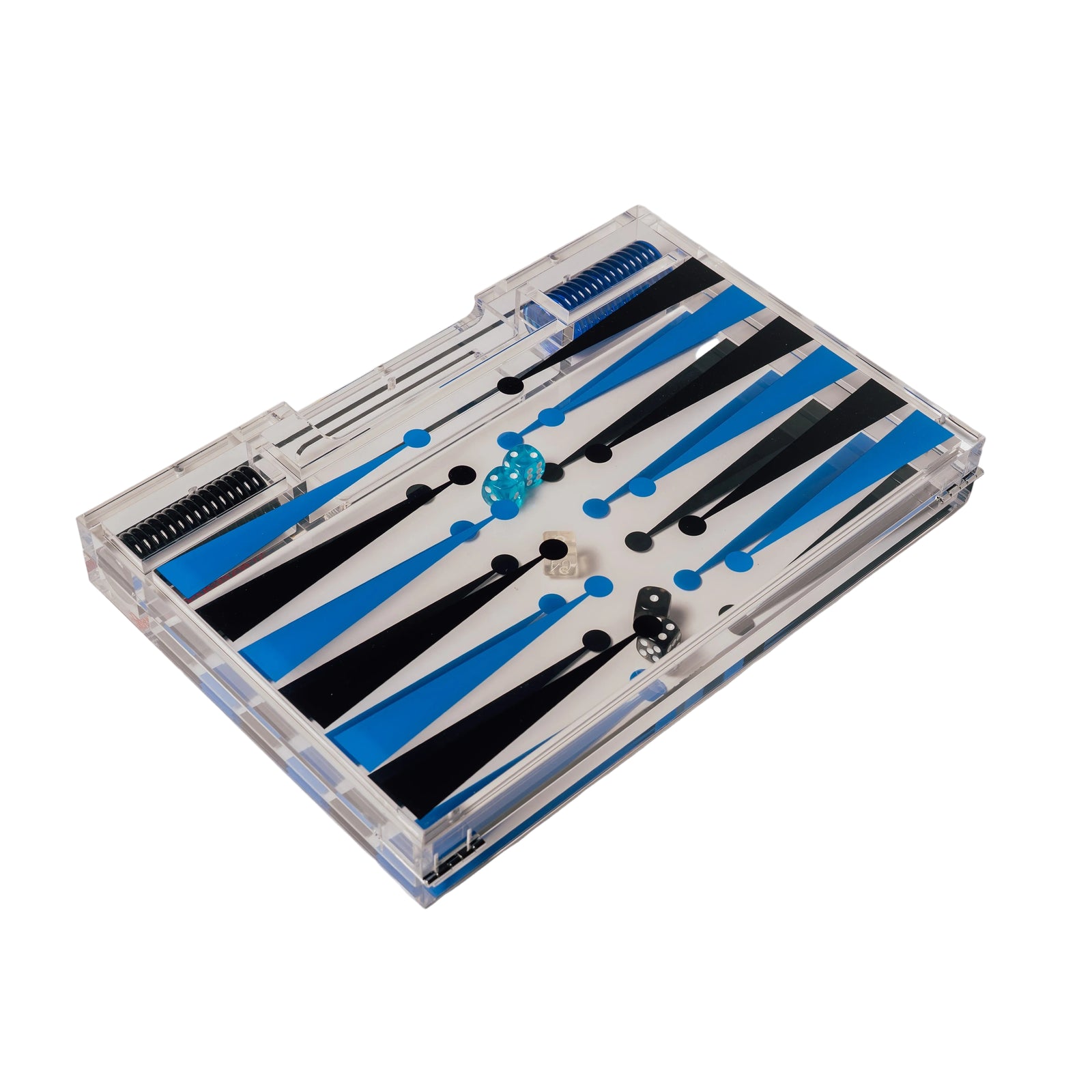 Portable Backgammon Light Blue / Black