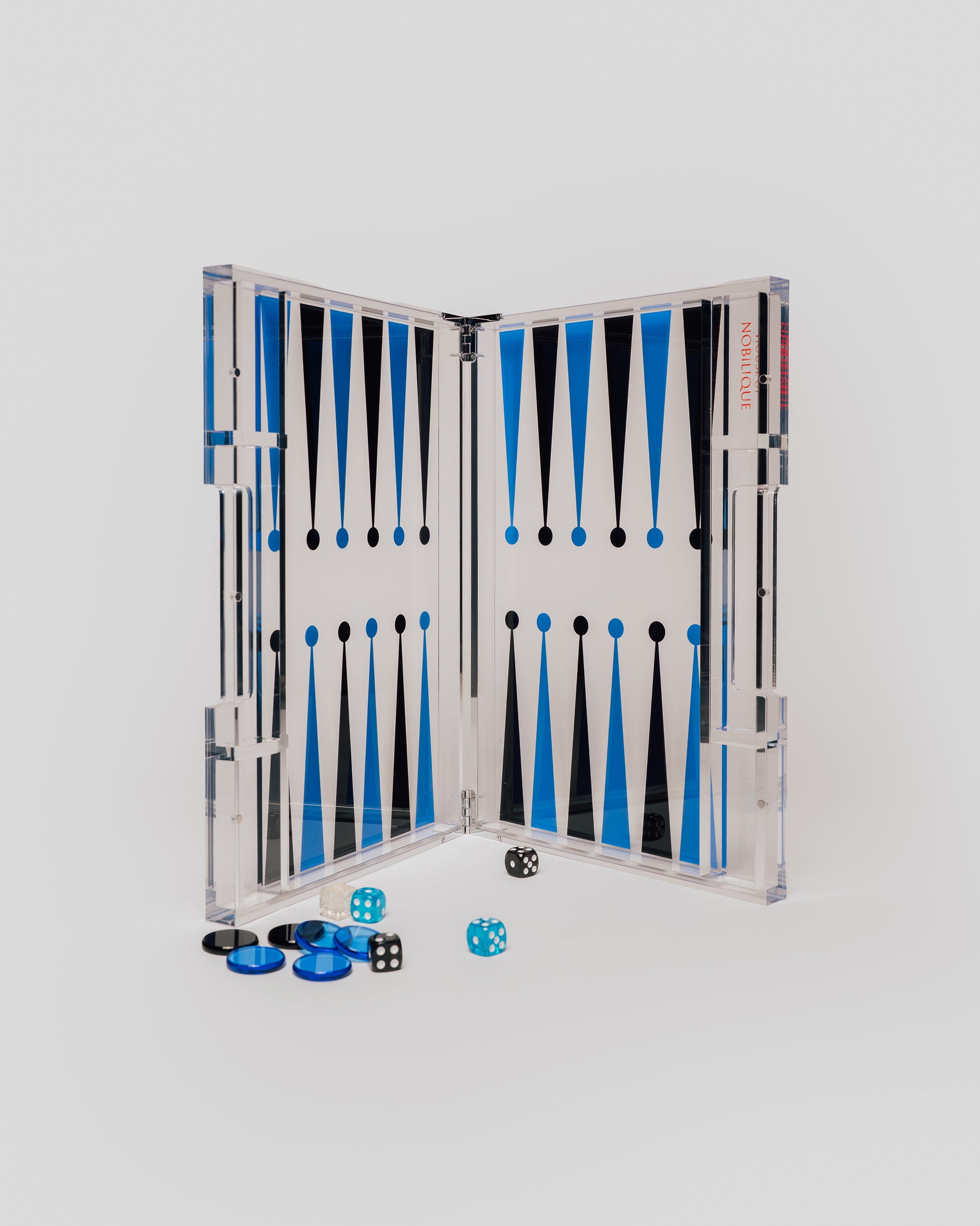 Portable Backgammon Light Blue / Black