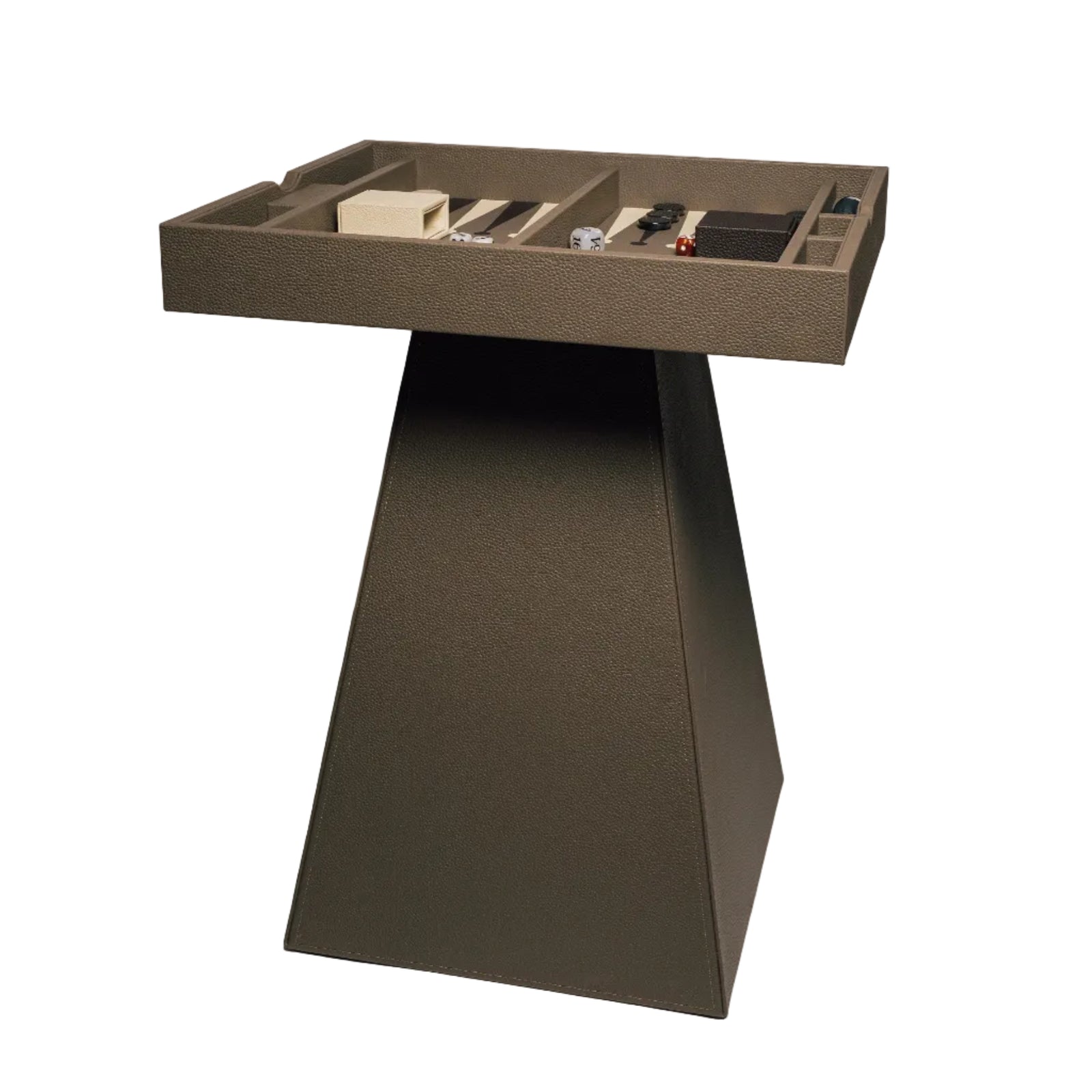Leather Game Table Taupe