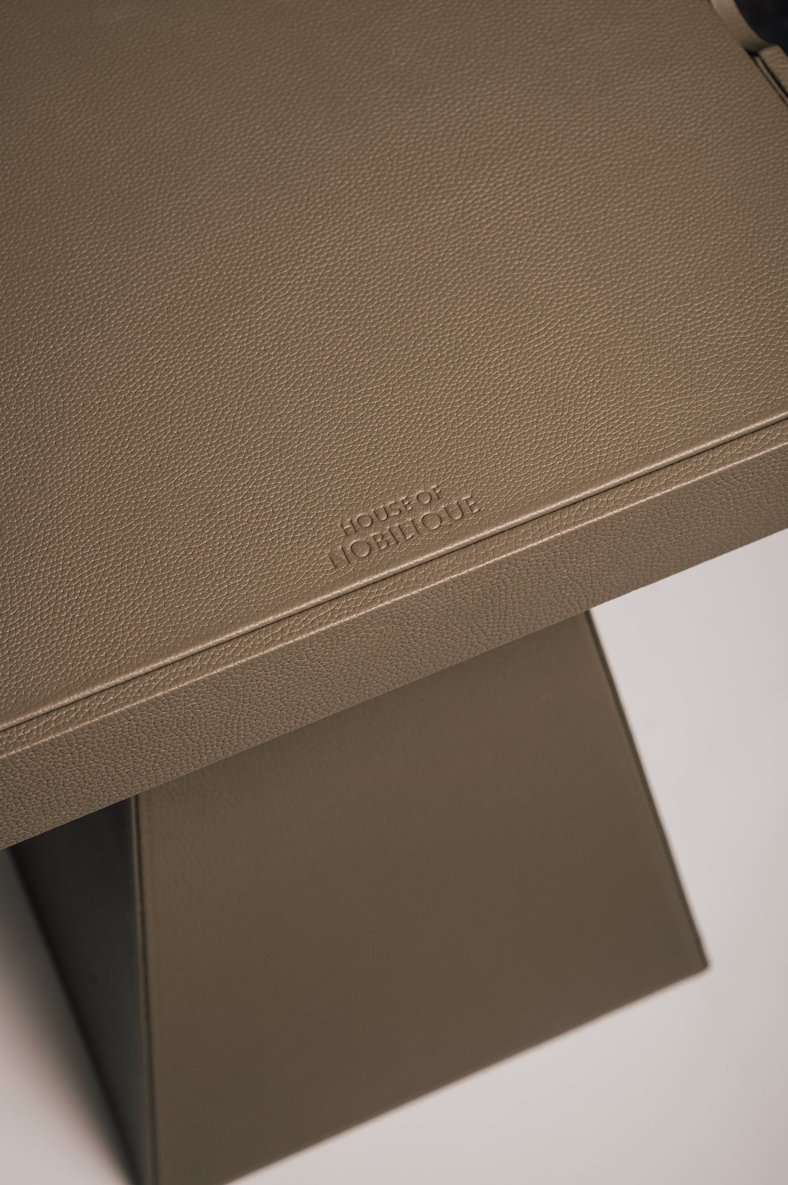 Leather Game Table Taupe