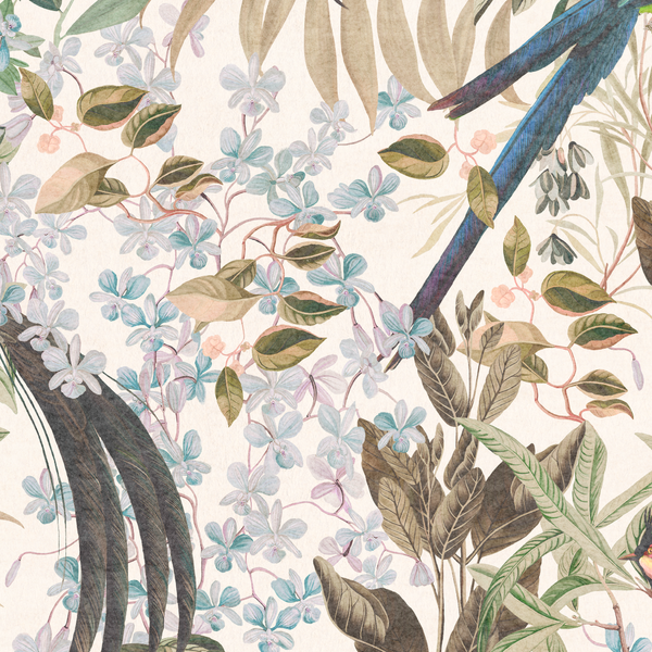 Resplendent Woods Linen Fabric - Shaded White