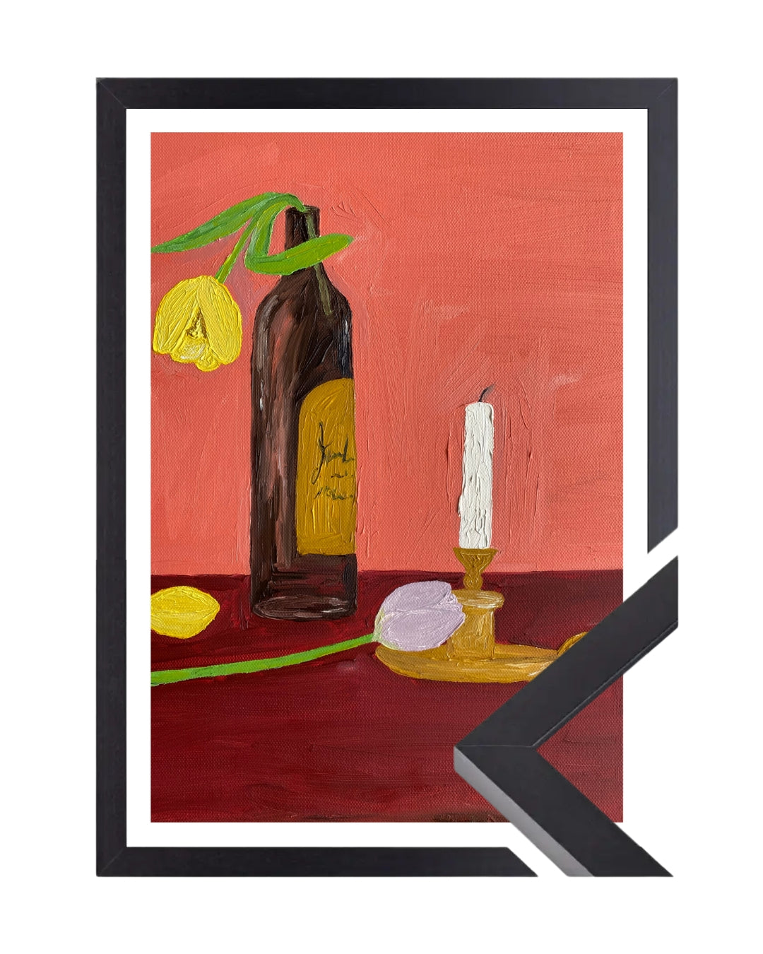 Candles, Wine and Flowers Fine Art Print