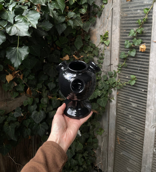 Stoneware Tulipiere - Glossy Black