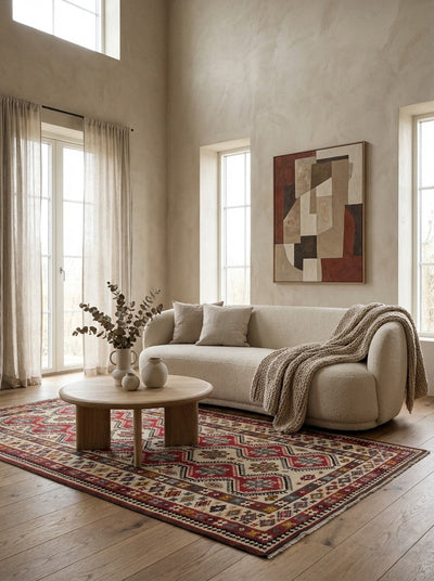 Kelim Gashgai Old — Handmade, 157x297 cm, Brown, 100% Virgin Wool | Detail view