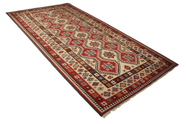 Kelim Gashgai Old — Handmade, 157x297 cm, Brown, 100% Virgin Wool | View 4