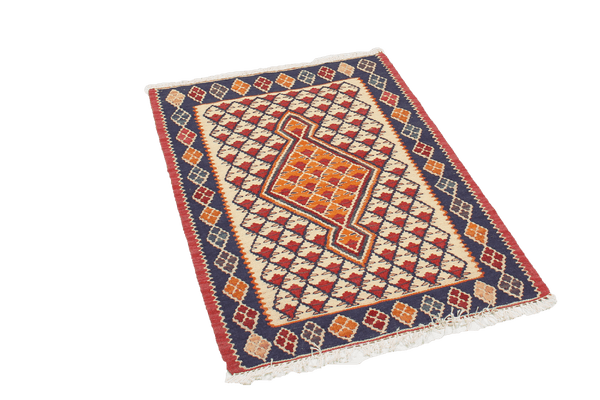 Kelim Senneh — Handmade, 60x86 cm, Beige, 100% Virgin Wool | View 4
