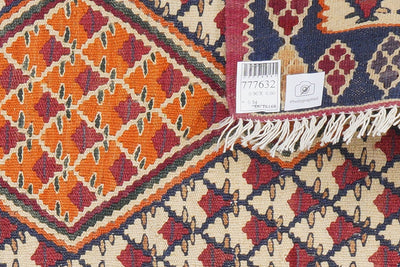 Kelim Senneh — Handmade, 60x90 cm, Beige, 100% Virgin Wool | View 6