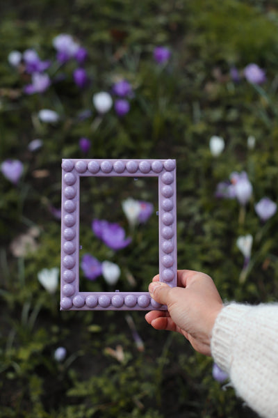 French Lavender Stained Bobbin Frame