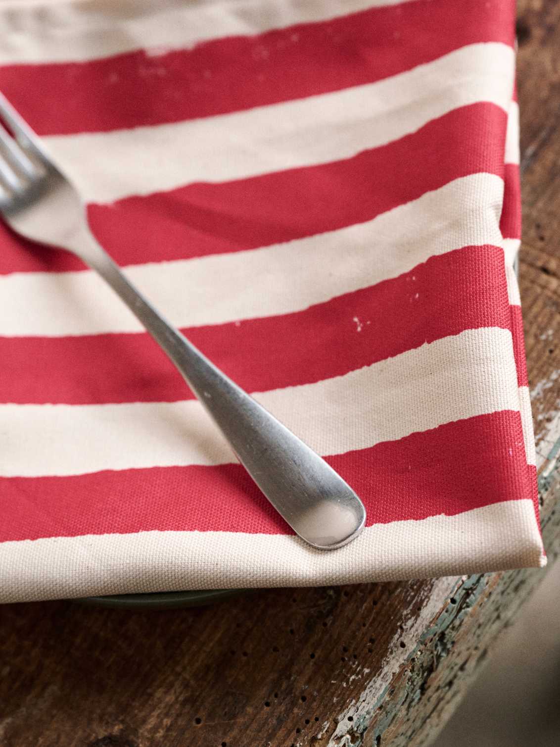 Christmas Red Stripe Napkins (Set Of Four)