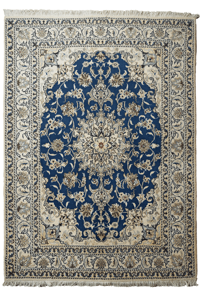 Nain 12La — Hand-knotted, 149x207 cm, Blue, 100% Virgin Wool | Main view