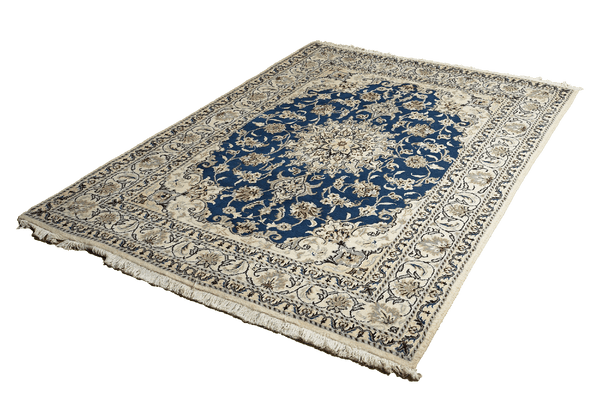 Nain 12La — Hand-knotted, 149x207 cm, Blue, 100% Virgin Wool | View 5
