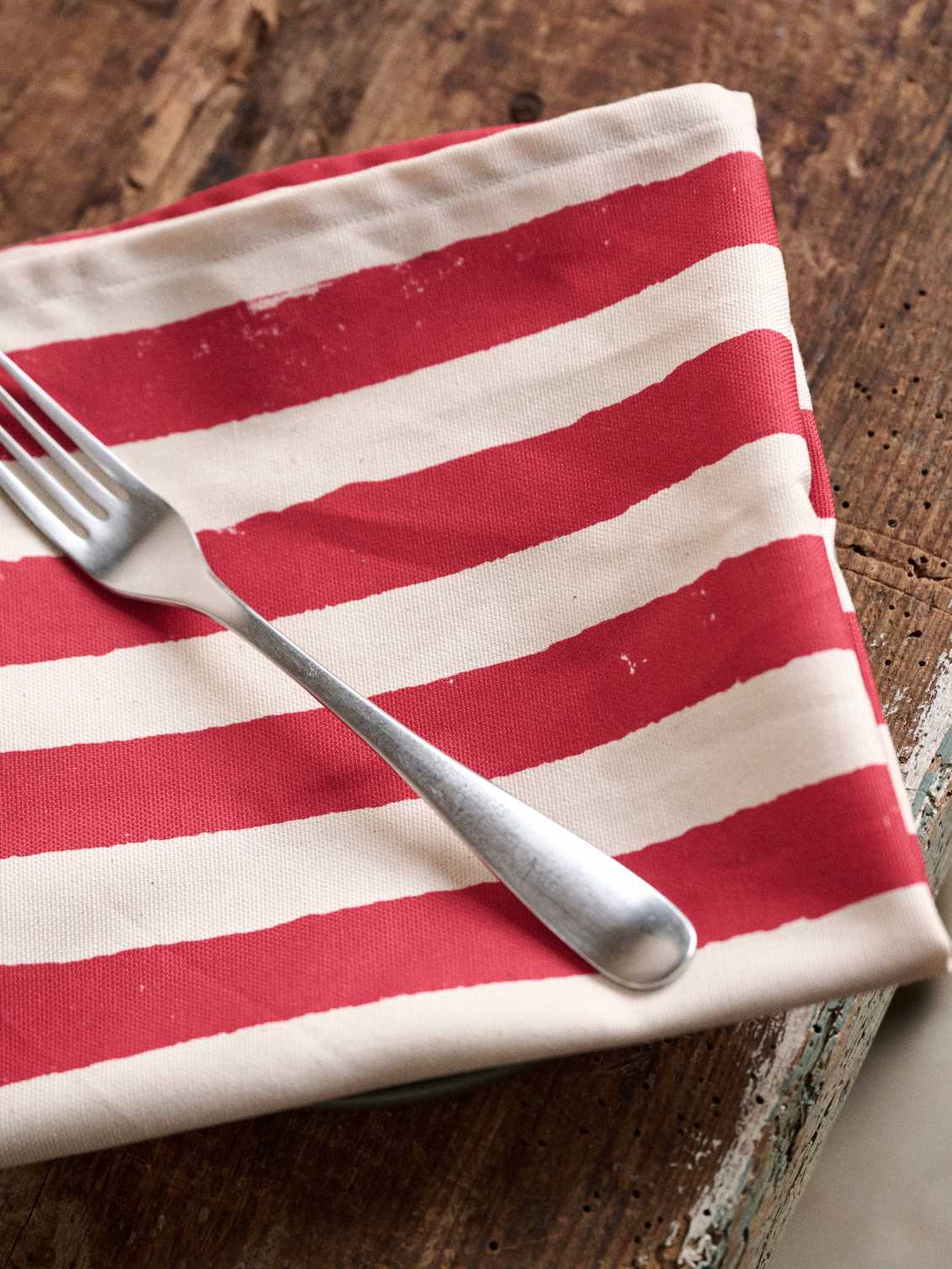 Christmas Red Stripe Napkins (Set Of Four)