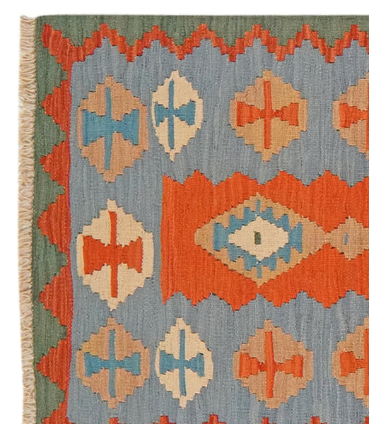 Kelim Gashgai — Handmade, 86x295 cm, Multicolor, 100% Virgin Wool | View 3