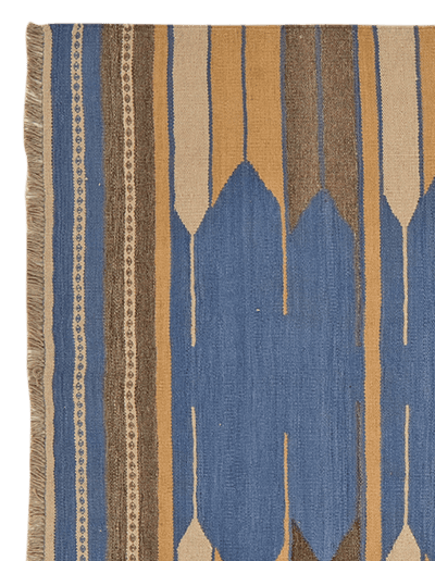 Kelim Gashgai — Handmade, 133x201 cm, Blue, 100% Virgin Wool | View 3
