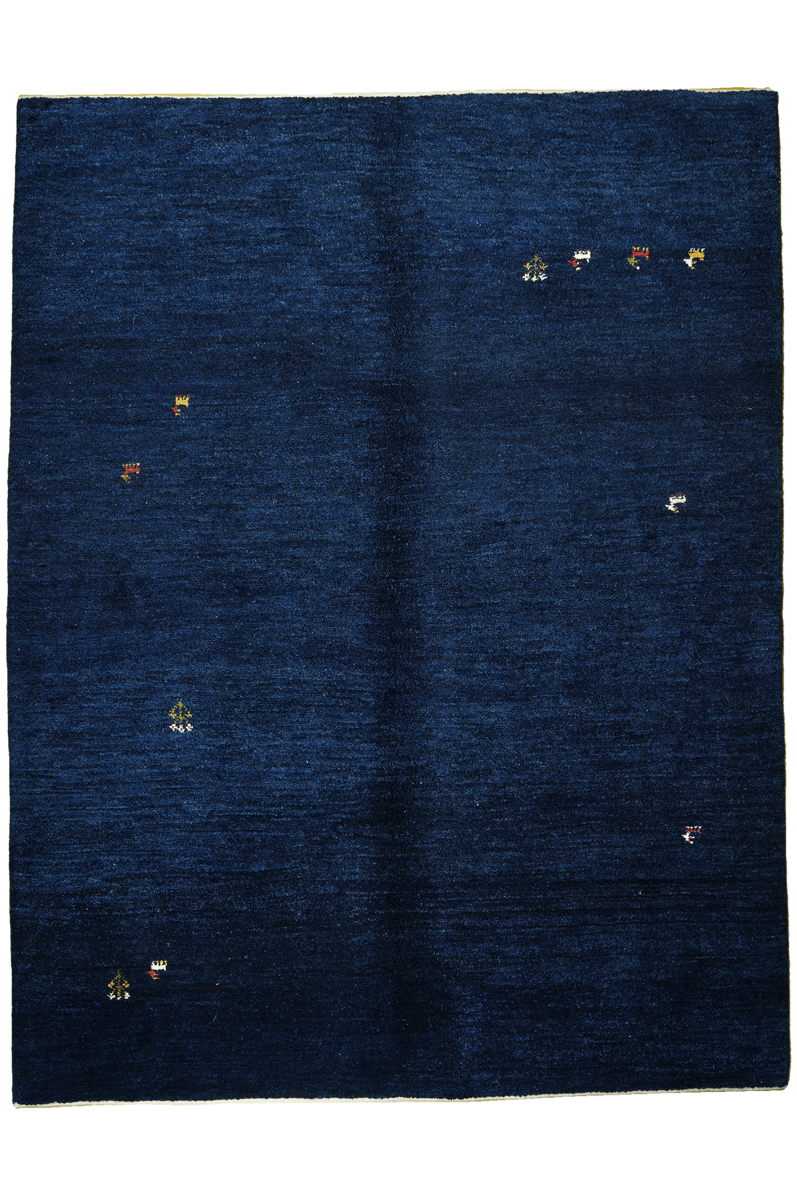 Gabbeh — Hand-knotted, 173x226 cm, Blue, 100% Virgin Wool | Main view