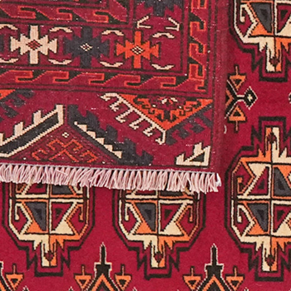 Turkman — Hand-knotted, 116x199 cm, Red, 100% Virgin Wool | View 6