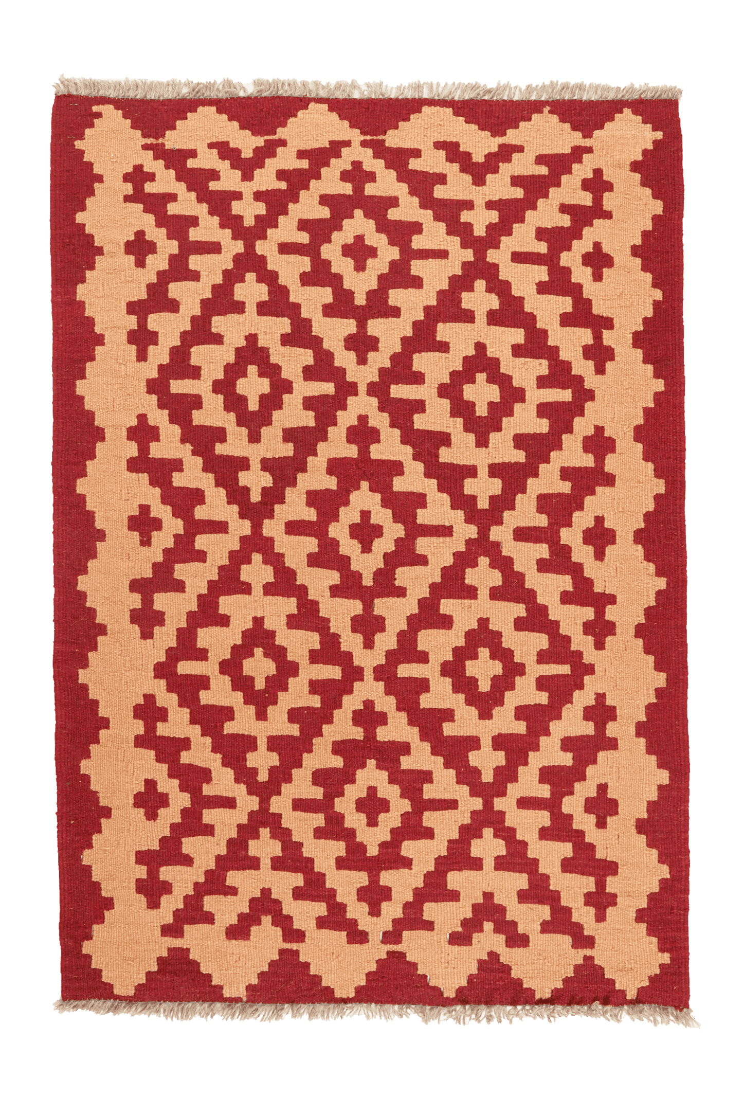 Kelim Gashgai — Handmade, 84x122 cm, Red, 100% Virgin Wool | Main view
