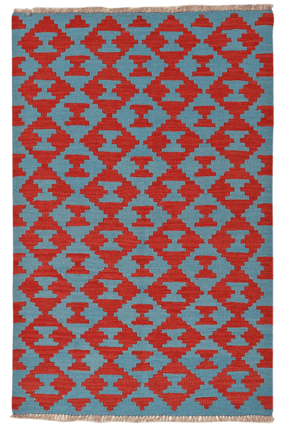 Kelim Gashgai — Handmade, 117x178 cm, Blue, 100% Virgin Wool | Main view