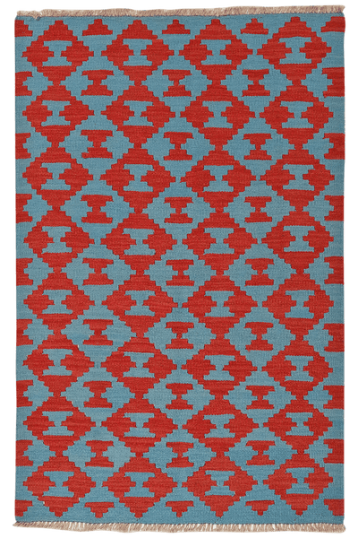 Kelim Gashgai — Handmade, 117x178 cm, Blue, 100% Virgin Wool | Main view