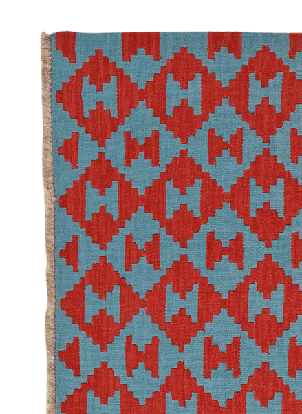 Kelim Gashgai — Handmade, 117x178 cm, Blue, 100% Virgin Wool | View 3