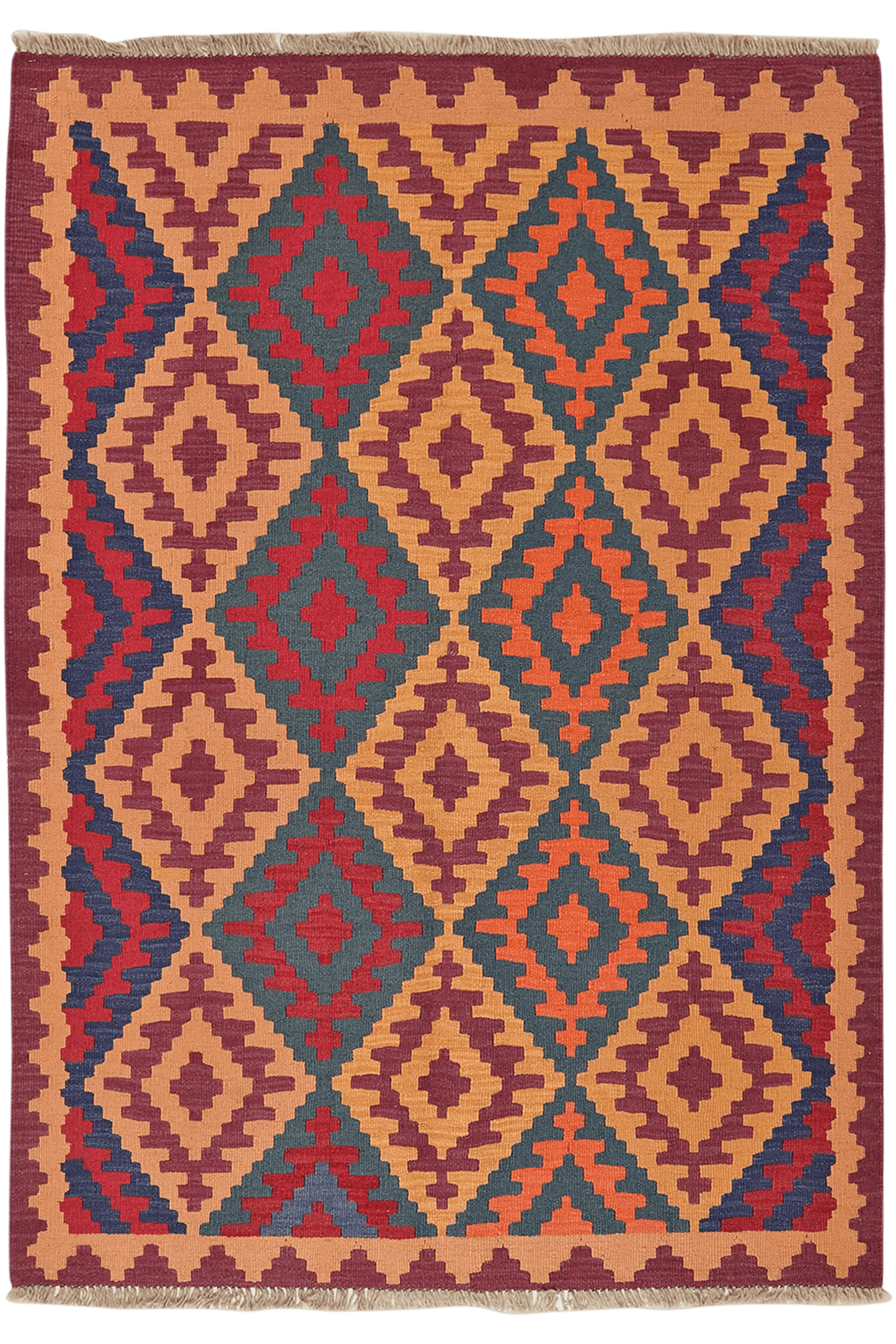Kelim Gashgai — Handmade, 130x177 cm, Multicolor, 100% Virgin Wool | Main view
