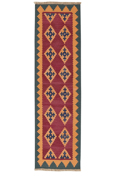 Kelim Gashgai — Handmade, 57x200 cm, Violett, 100% Virgin Wool | Main view