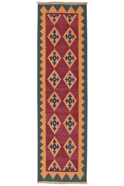 Kelim Gashgai — Handmade, 57x200 cm, Violett, 100% Virgin Wool | Main view
