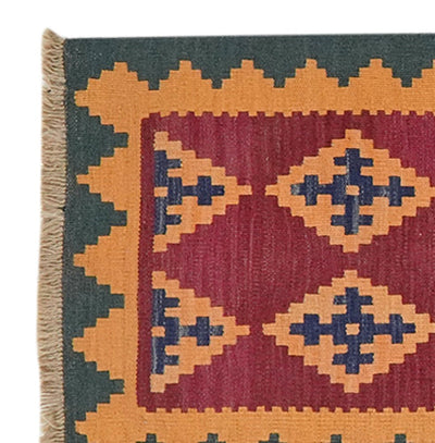 Kelim Gashgai — Handmade, 57x200 cm, Violett, 100% Virgin Wool | View 3