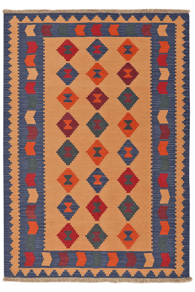 Kelim Gashgai — Handmade, 127x180 cm, Beige, 100% Virgin Wool | Main view