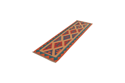 Kelim Gashgai — Handmade, 57x196 cm, Beige, 100% Virgin Wool | View 5