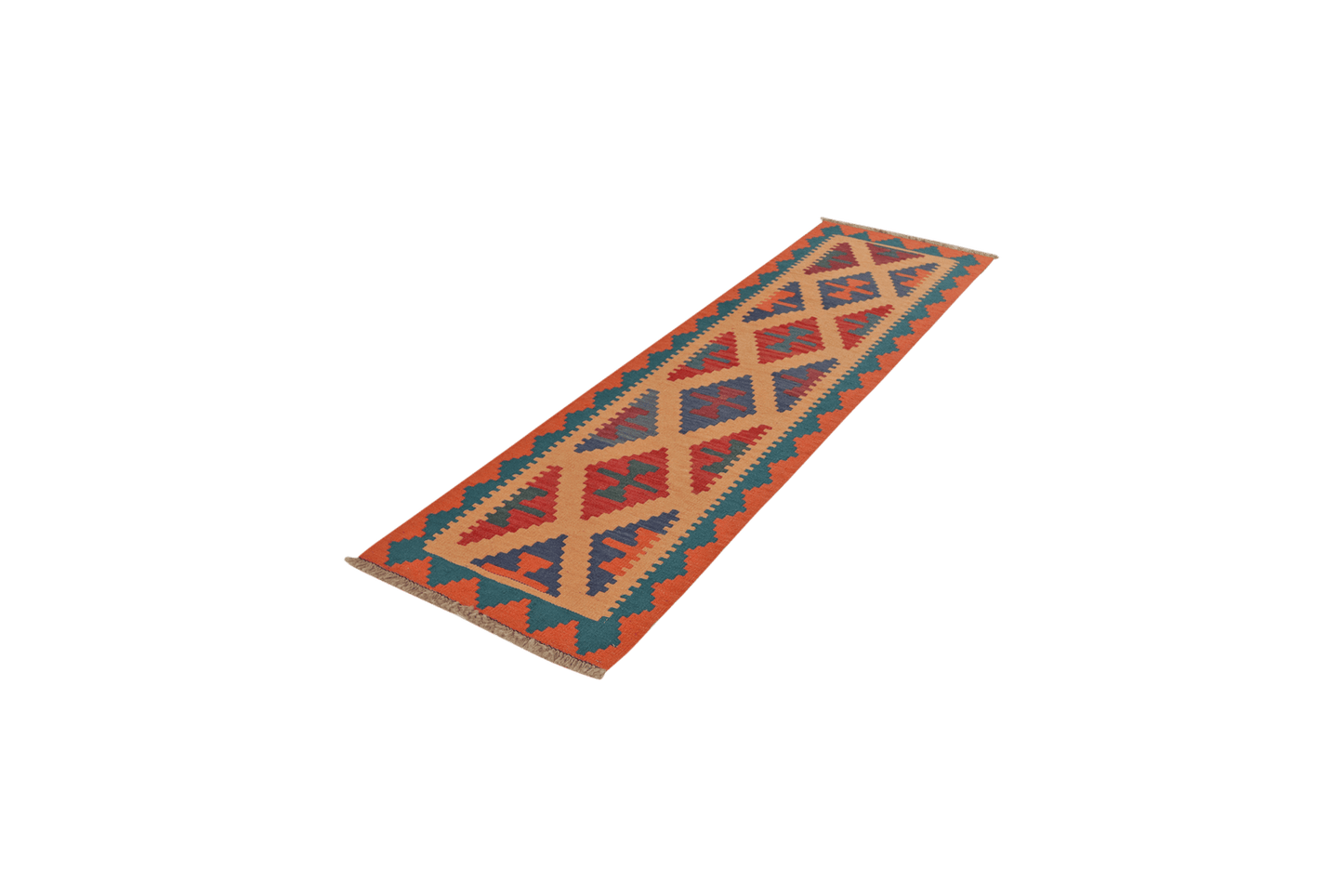 Kelim Gashgai — Handmade, 57x196 cm, Beige, 100% Virgin Wool | View 5
