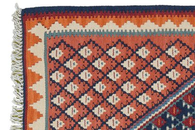 Kelim Senneh — Handmade, 62x87 cm, Red, 100% Virgin Wool | View 3