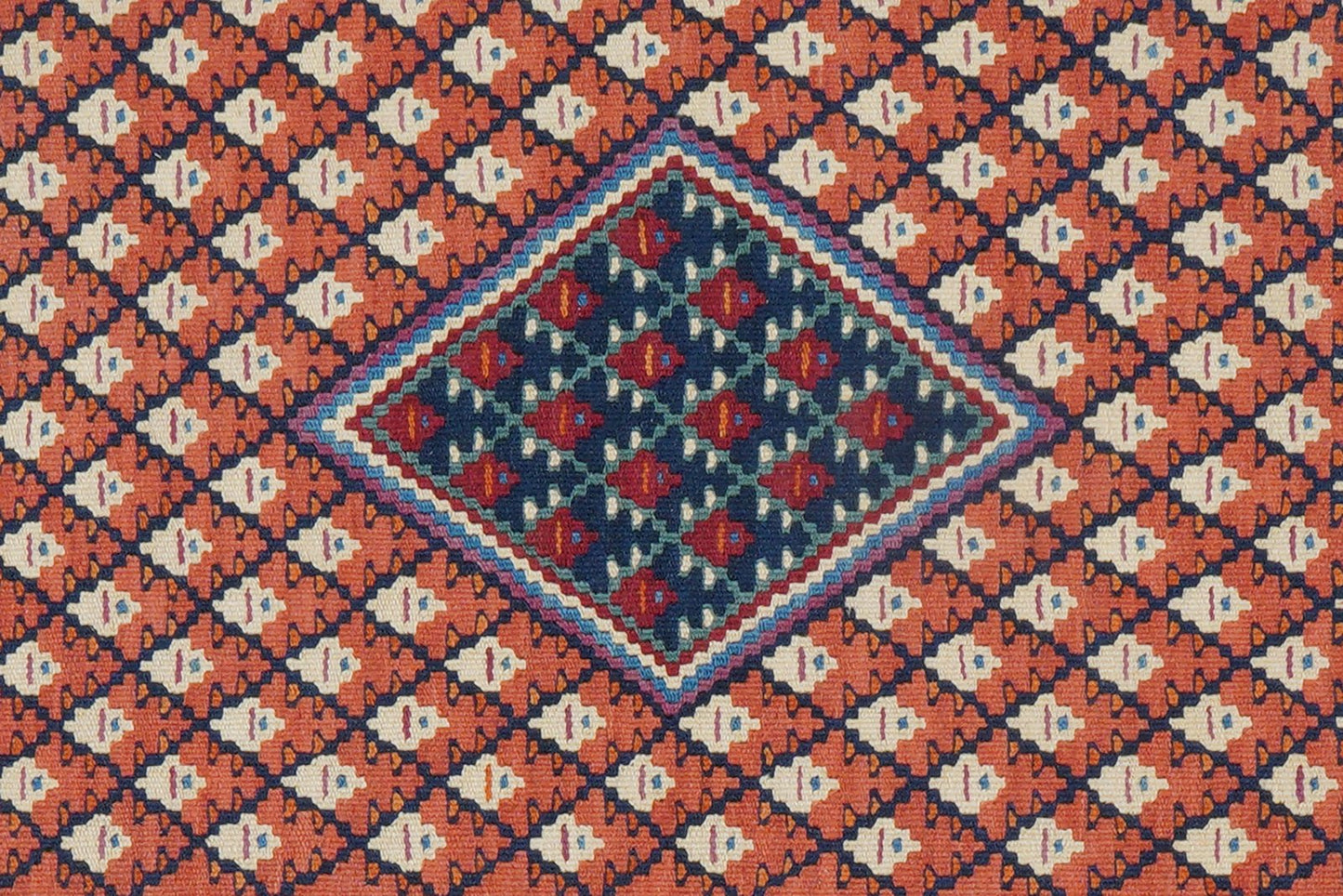 Kelim Senneh — Handmade, 62x87 cm, Red, 100% Virgin Wool | View 6