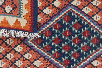 Kelim Senneh — Handmade, 62x87 cm, Red, 100% Virgin Wool | View 7