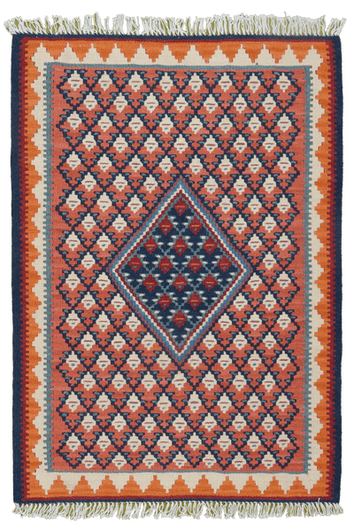 Kelim Senneh — Handmade, 62x86 cm, Red, 100% Virgin Wool | Main view