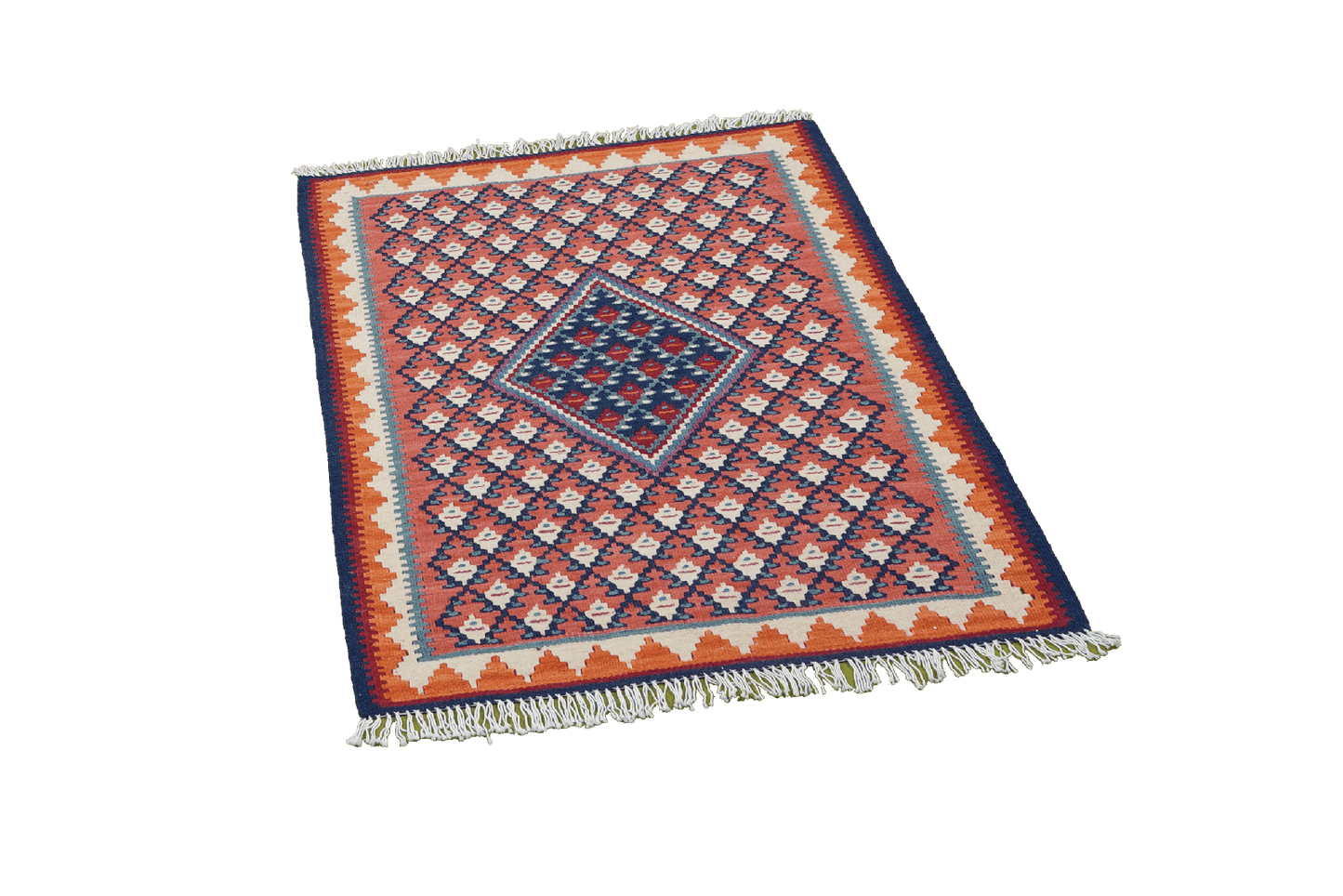 Kelim Senneh — Handmade, 62x86 cm, Red, 100% Virgin Wool | View 4