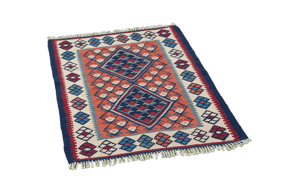 Kelim Senneh — Handmade, 65x82 cm, Red, 100% Virgin Wool | View 4